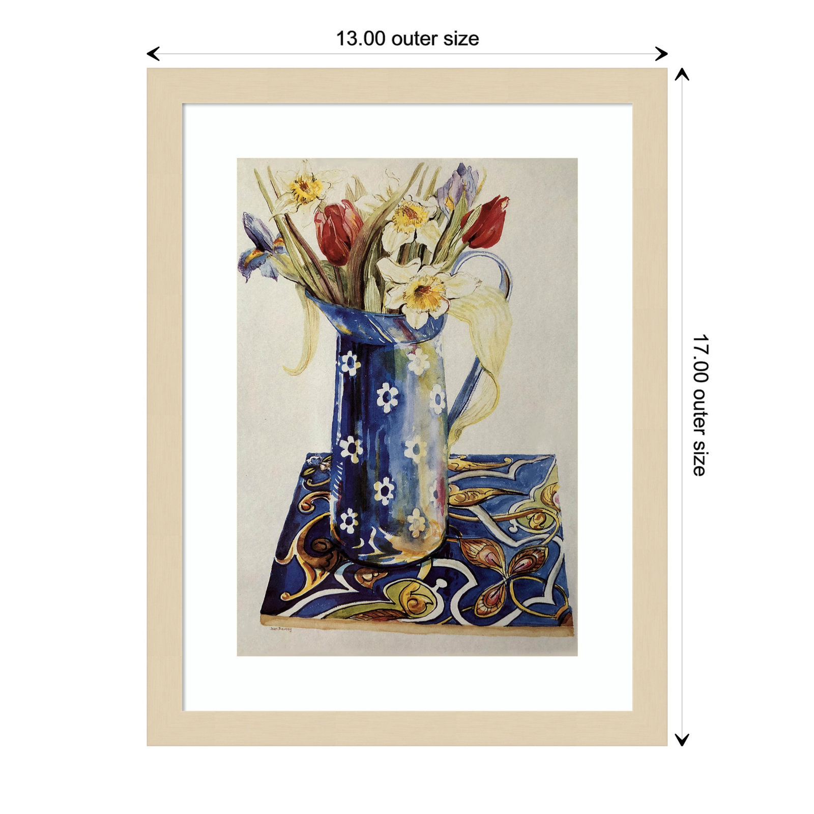 Tulips Print by Joan Thewsey, Brown, 17" H x 13" W