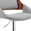 Faux Leather Adjustable Swivel Bar Stool-1800448366