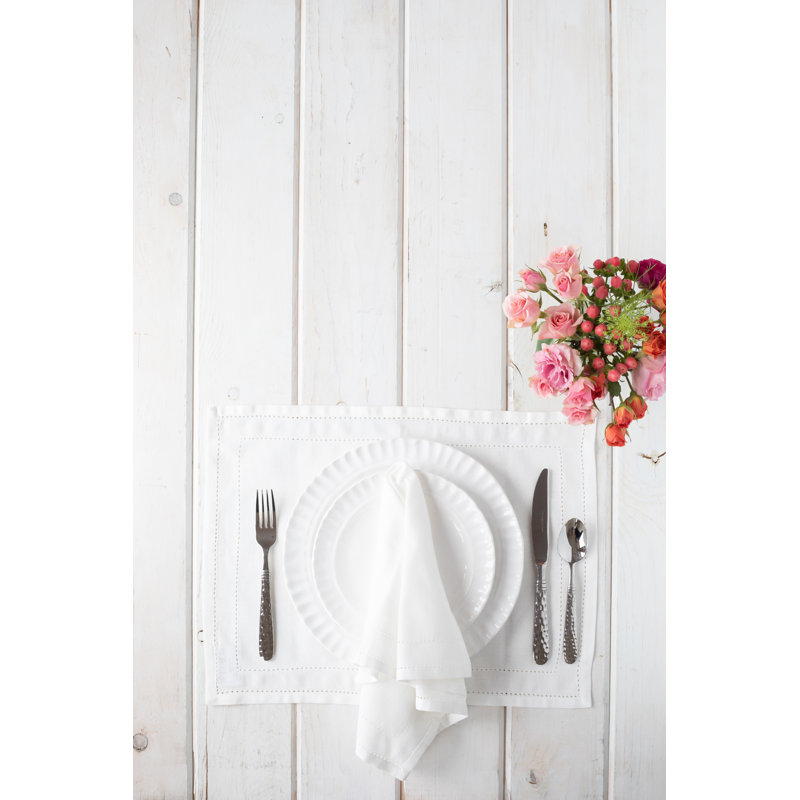 Cotone Linens Cotton Rectangle Placemats, Ivory