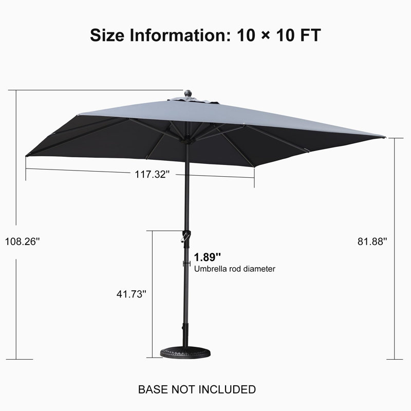 Parasol de table 10 places, Gris