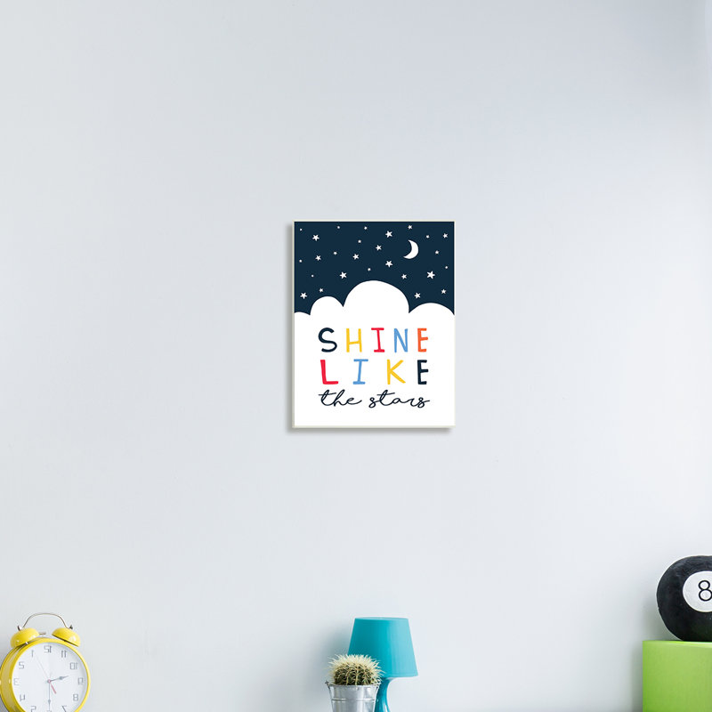 Shine Like The Stars - Art textuel, Plaque murale, H 19 po x l 13 po