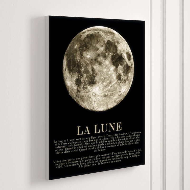 La Lune Print by Zoey Riley, 32" H x 24" W x 1.5" D, Glass Coat