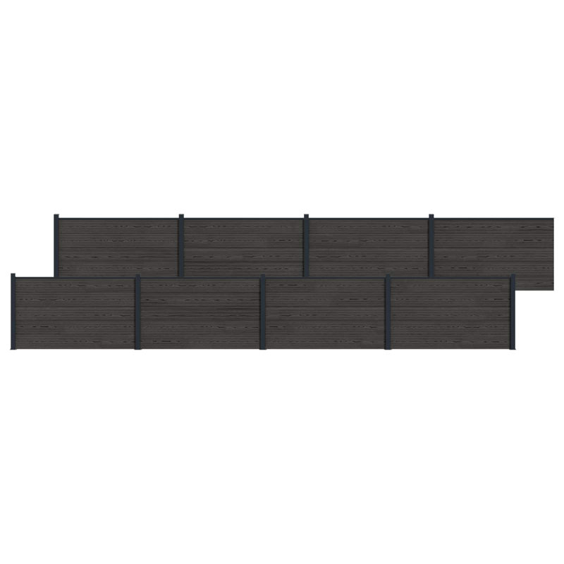 Fencing Kits Fencing with 8 Panel(s) Included, 105cm H x 1391cm W, Black