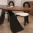 Jonta Ash Rectangular Solid Wood Top with Iron Base Dining Table-1905238815