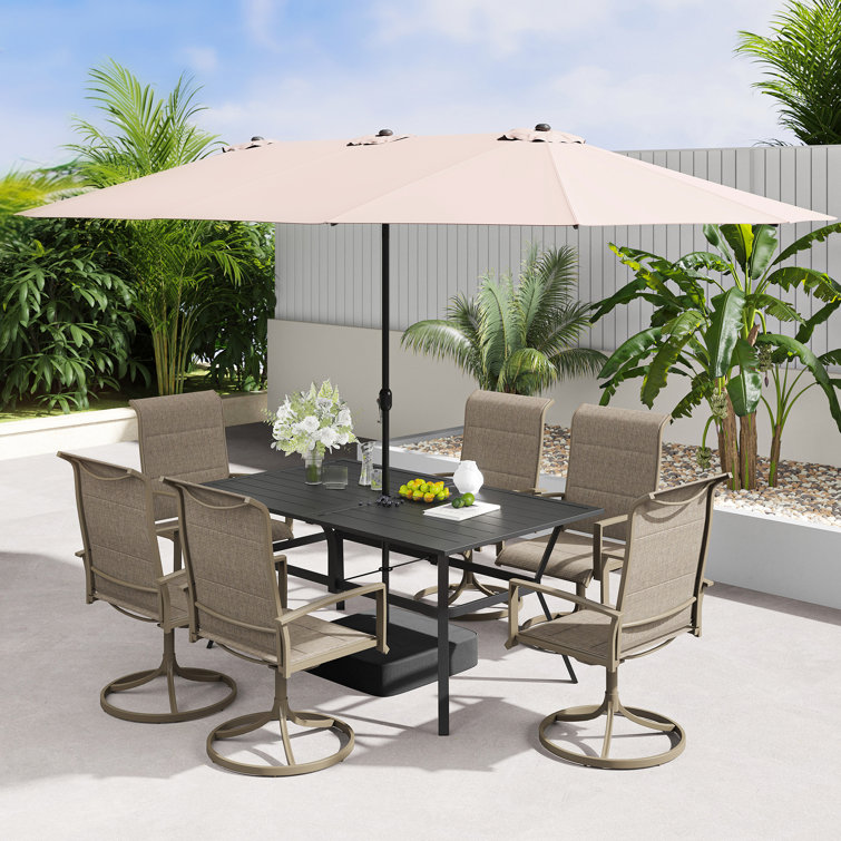 Tichelle Metal Outdoor Dining Armchair (Set of 2)