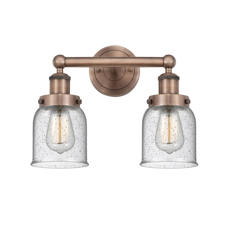 Éclairage pour meuble-lavabo à 2 lumières à intensité variable Corralitos, Cuivre antique, Bullé