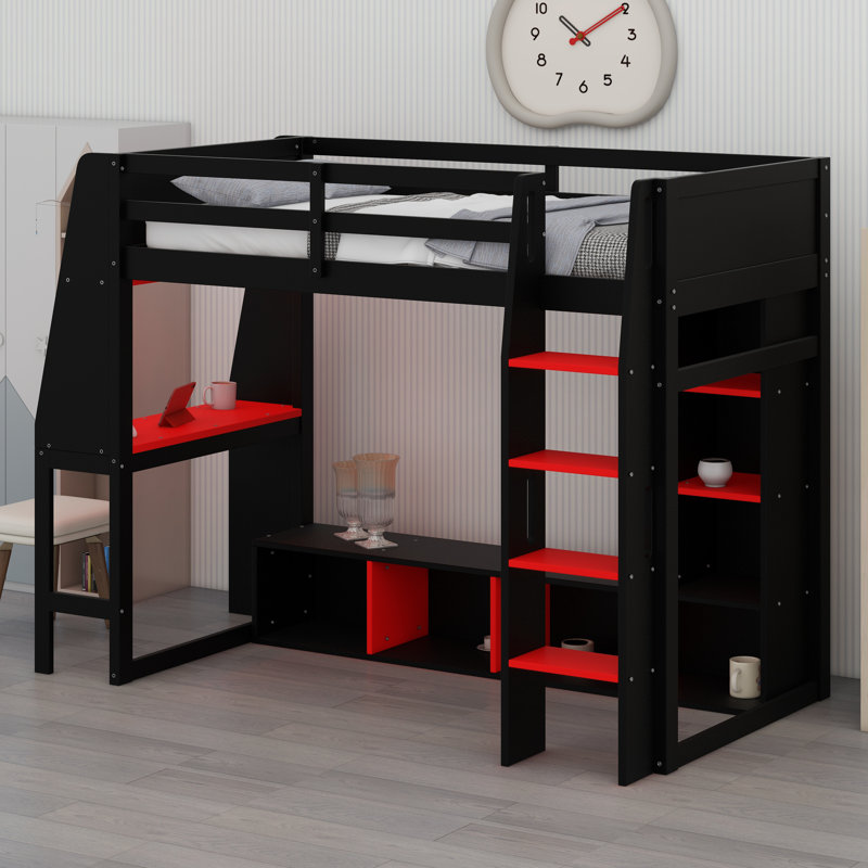 Lit mezzanine avec bureau Gaming