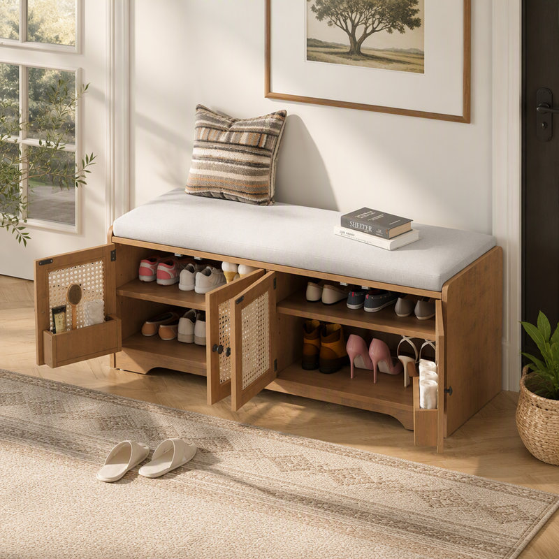 Banc de rangement Rustic, Brun