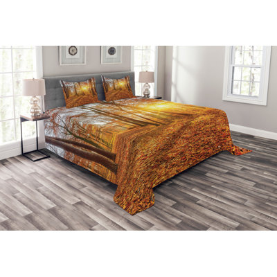 Orange/Brown/Yellow 100% Microfibre Bedspread