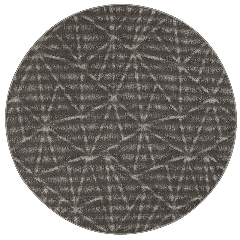 Tapis gris foncé Dibble, Rond 7 pi