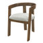 Ensemble de 2 chaises de salle à manger modernes, structure en bois d'hévéa, sièges rembourrés de forme cylindrique-982878527