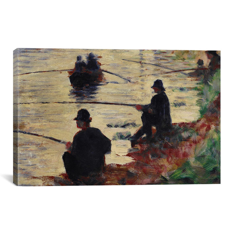 "angleers" par georges seurat, reproduction d’art sur toile, H 26 po x l 40 po x P 1,5 po, Toile tendue, Pas de tapis