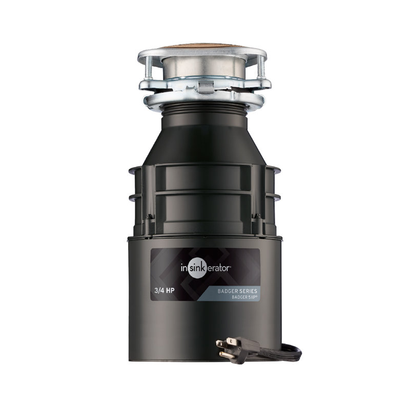 Badger 5XP 3/4 HP Continuous Feed Garbage Disposal, Power Cord Included