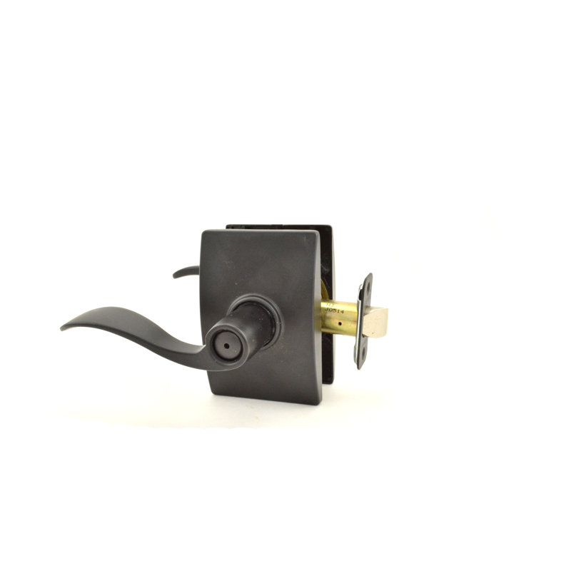 Accent Lever with Century Trim Bed and Bath Lock, Matte Black