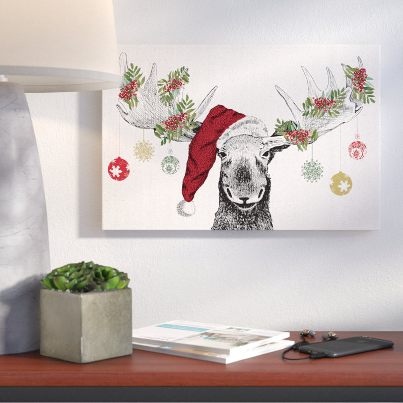« Ausilia Christmas Moose » - art graphique sur toile
