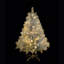 Arbre de Noël artificiel argenté 4FT avec 150 lumières DEL (11 modes), 400 branches et un pied en métal-420446095