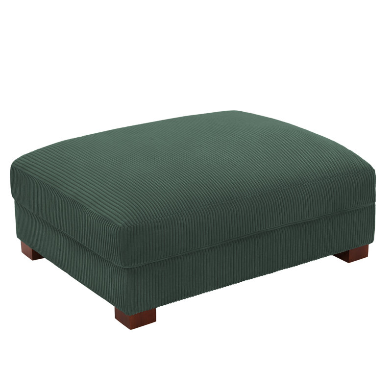 Maelina 110.5Cm Wide Rectangle Standard Ottoman, Hunter Green