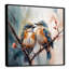 Oiseaux bleus assis sur une branche d'arbre III - Art mural floral-372464984-372464986