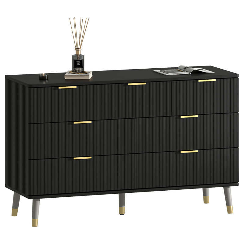 Commode 7 tiroirs Burkard, Noir