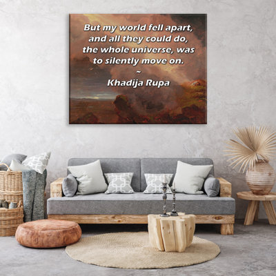 ArtsyQuotes Gallery Wrapped Canvas By Khadija Rupa: "But my world fell apart, and all they could do, the whole universe, was to silently move on."