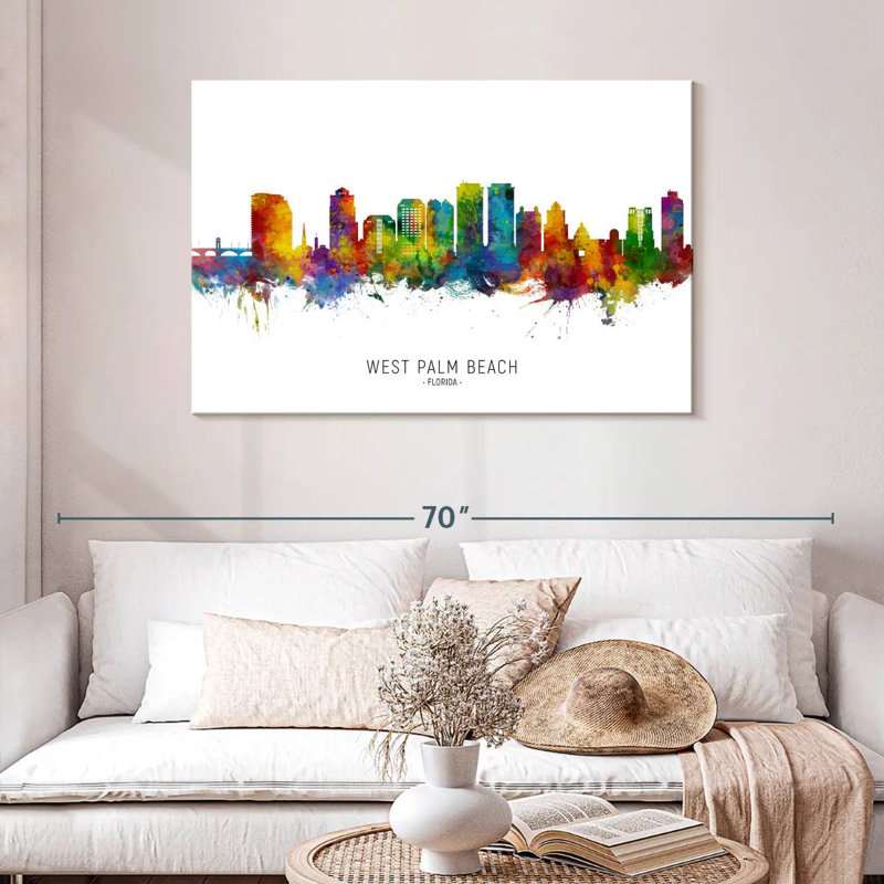West Palm Beach Florida Skyline I, 30" H x 45" W