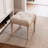 Small Padded Bench, Square Upholstered Rustic Ottoman Bench, Vanity Stools For Bedroom, 15.75" X 15.75" X 15.75" Beige