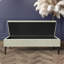 Safar Striped Ottoman Storage Bench – Upholstery Naples Shoe Bench with Black Turned Wooden Legs-109872752-109872746