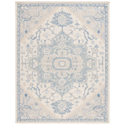 Tapis ivoire / bleu en laine / coton touffeté à la main Lauren Ralph Lauren