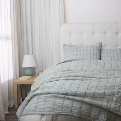 Ruched Seaglass King Quilt