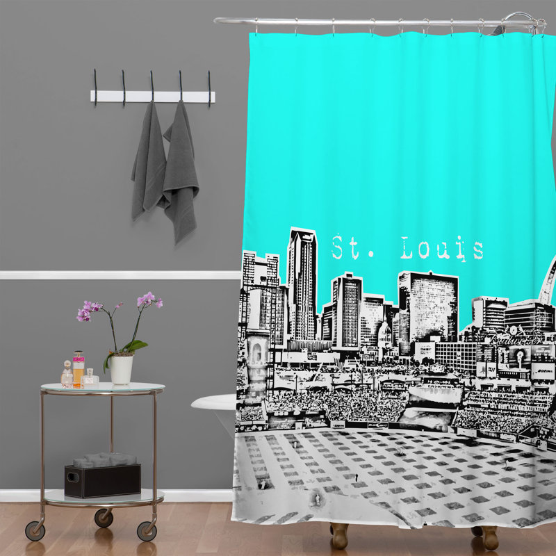 Rideau de douche simple st louis Bird Ave, Aigue-marine