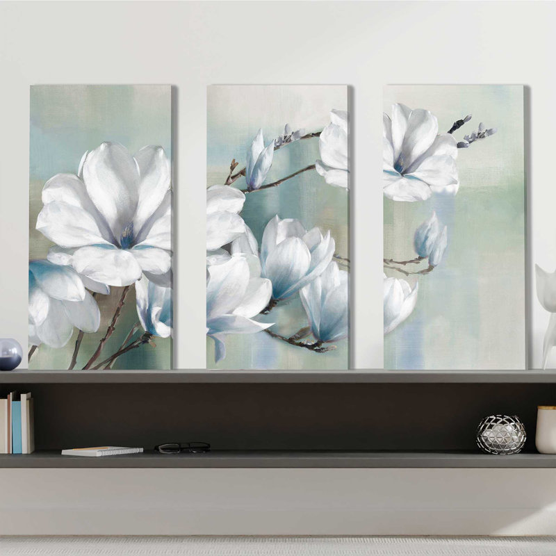 "Spring Magnolias", ensemble de 3 impressions sur toile