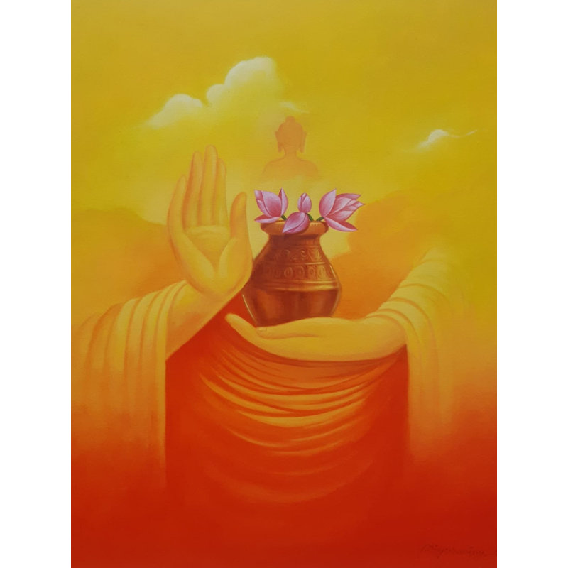 Bénédictions de Bouddha | Acrylique sur toile | Par Priyaranjan