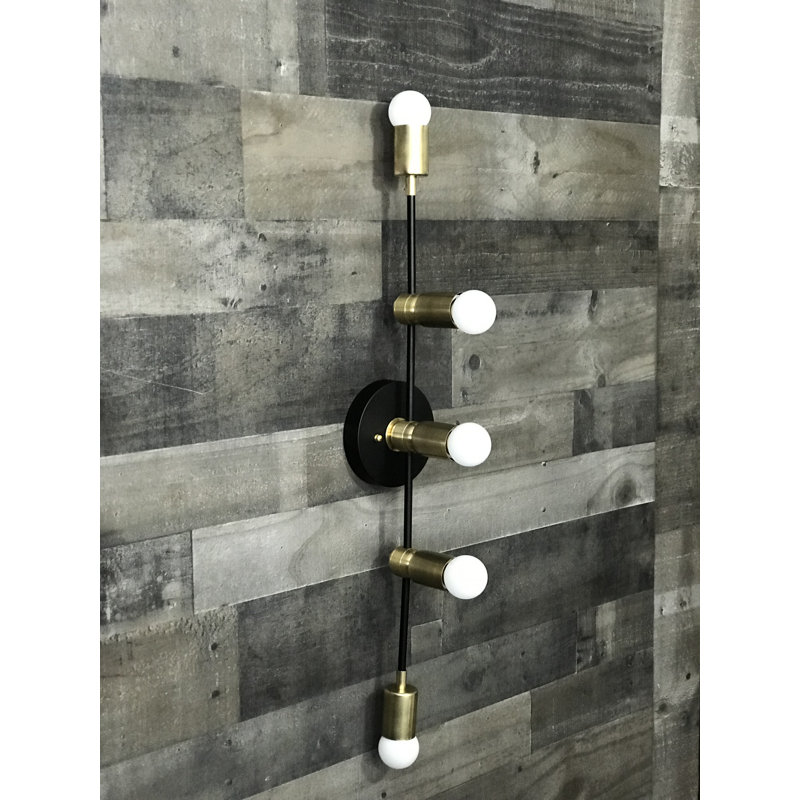 Nila 5 - Light Dimmable Vanity Light, Black/Brass