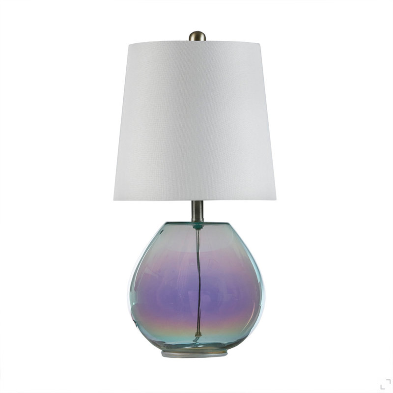 Lampe de table en verre irisé