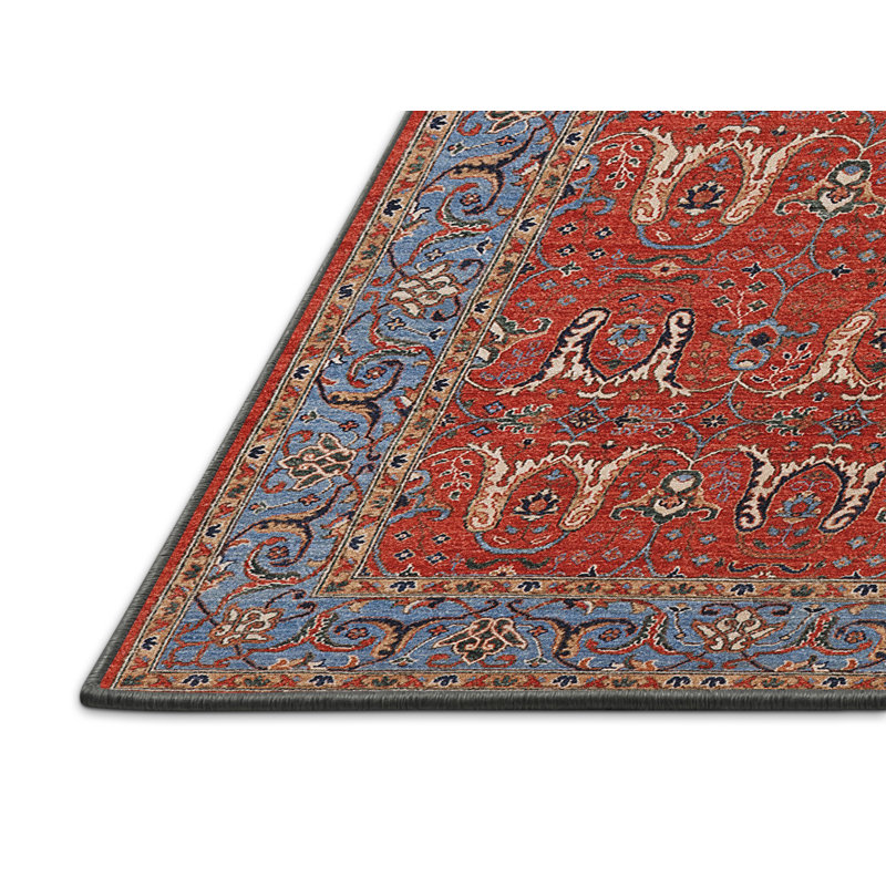 Tapis oriental rouge / bleu Madteos, Rectangle 4 pi x 6 pi