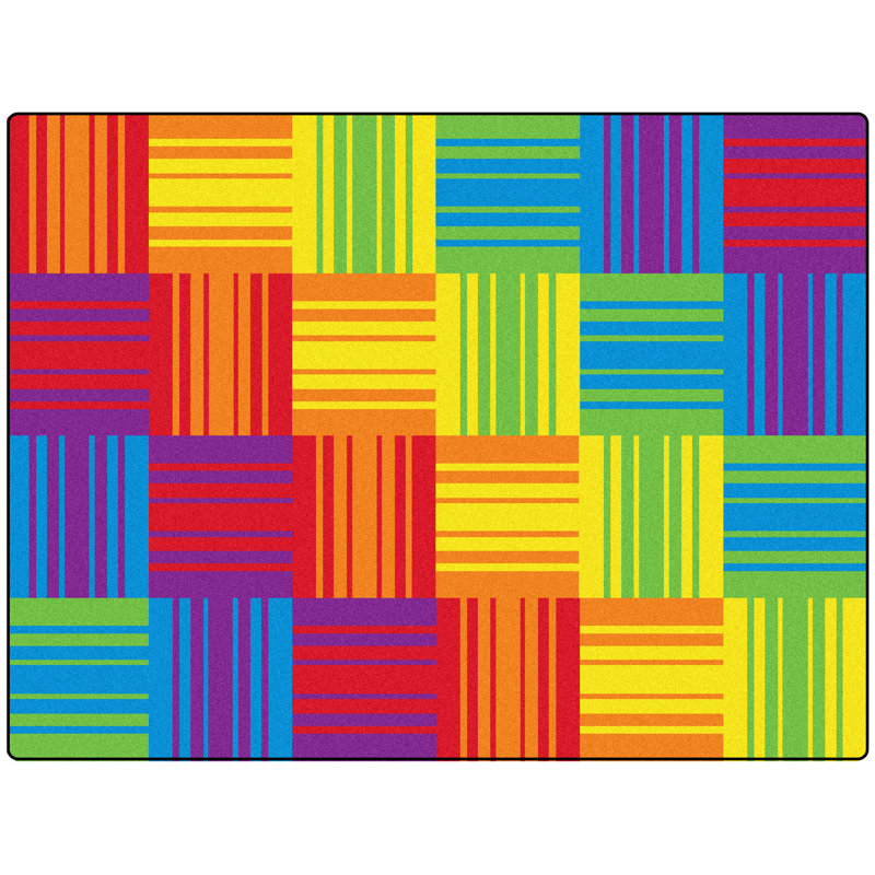 Tapis décoratif multicolore à tissage coloré