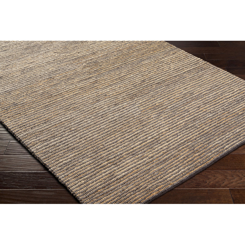 Molly Striped Area Rug in Gray, Rectangle 9' x 12'