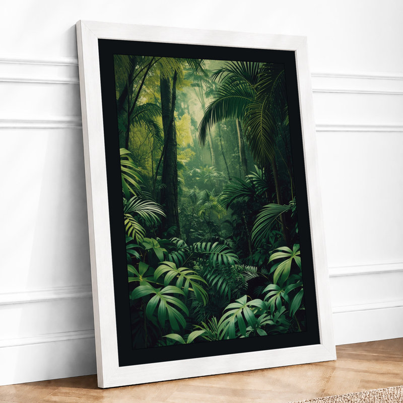 Jungle Sanctuary Tropical - Framed Print, A4 - 29.7 x 21.0 cm, White