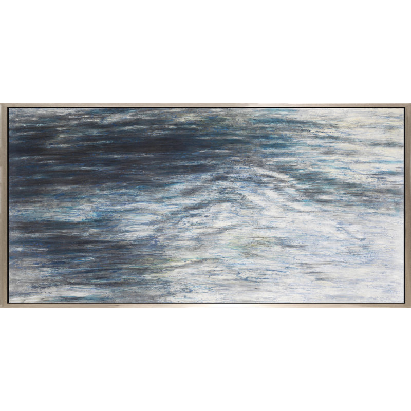 «In the Shallows», peinture sur toile à cadre flottant, H 24 po x l 48 po