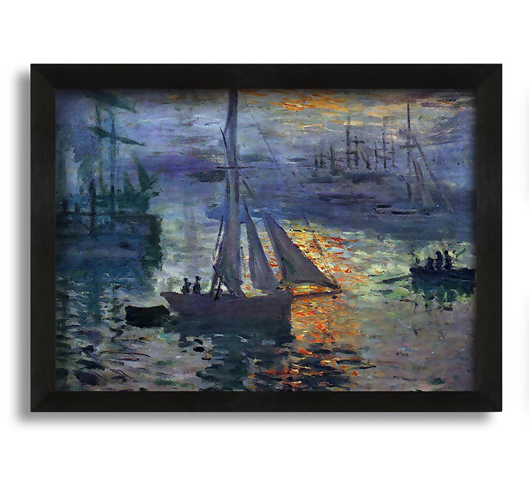 Gerahmtes Leinwandbild Sunrise At Sea 1 von Monet