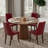 Rpund Modern Farmhouse Dining Set with Linen Dining Chair Set for Dining Room-425670861-425670860-424261678
