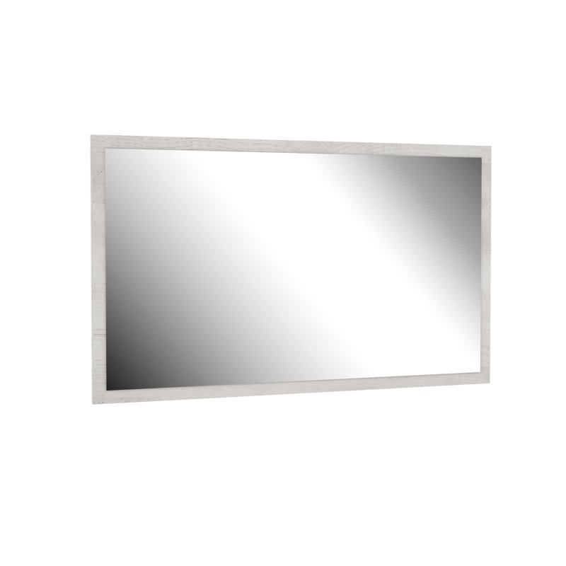 Berlanga Wood Wall Mirror, Pinia White