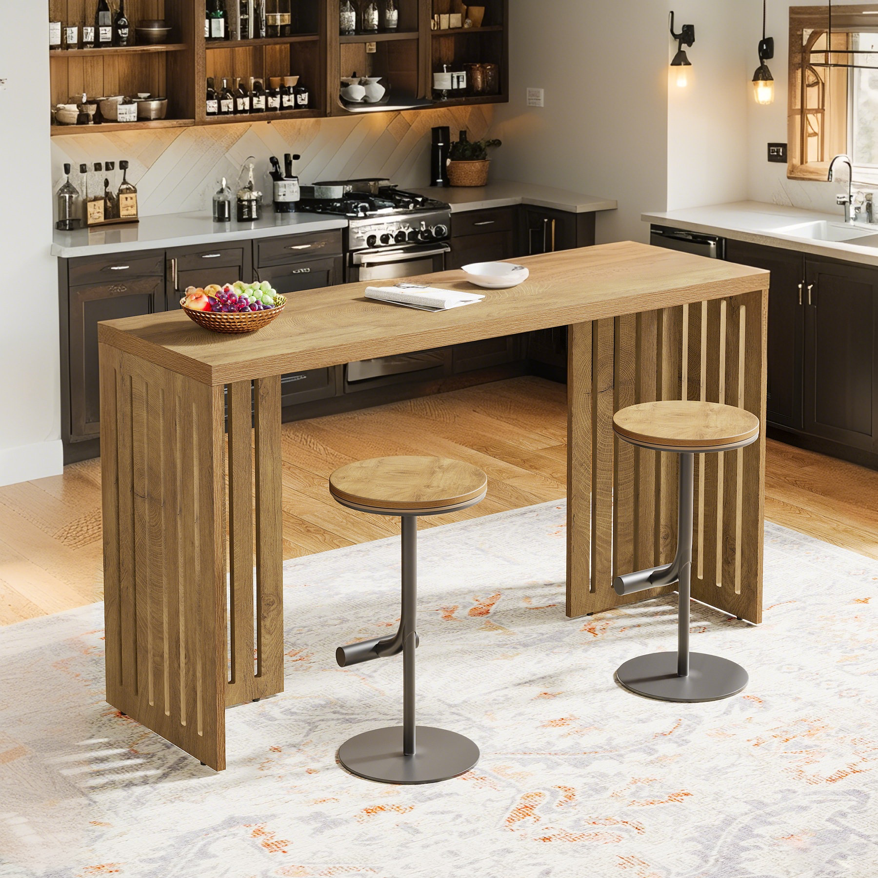 17 Stories 63'' Bar Table, Narrow Long Counter Height Home Pub Table & Reviews | Wayfair