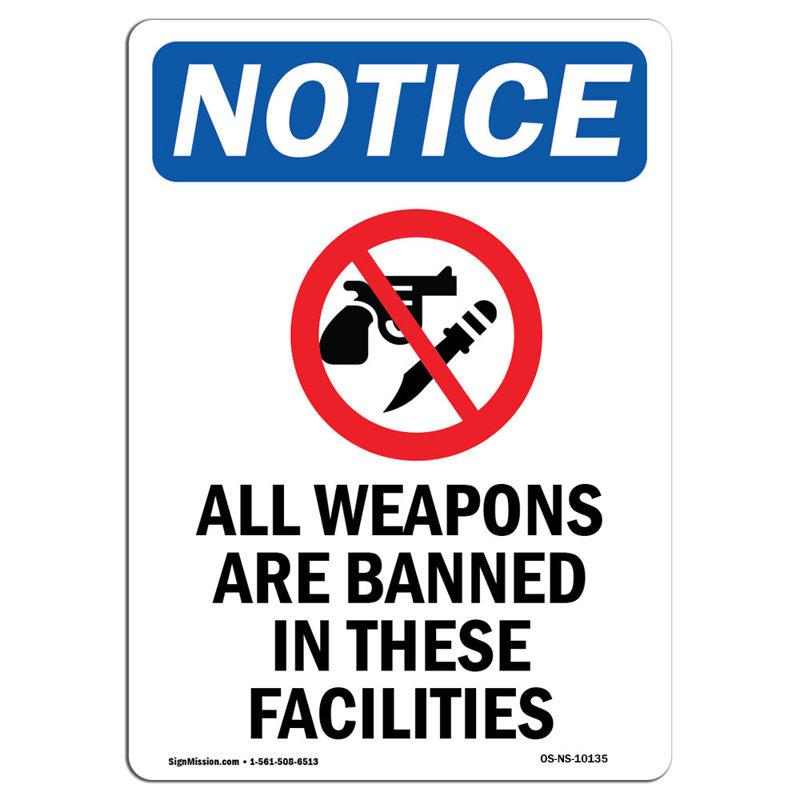 Toutes les armes sont interdites