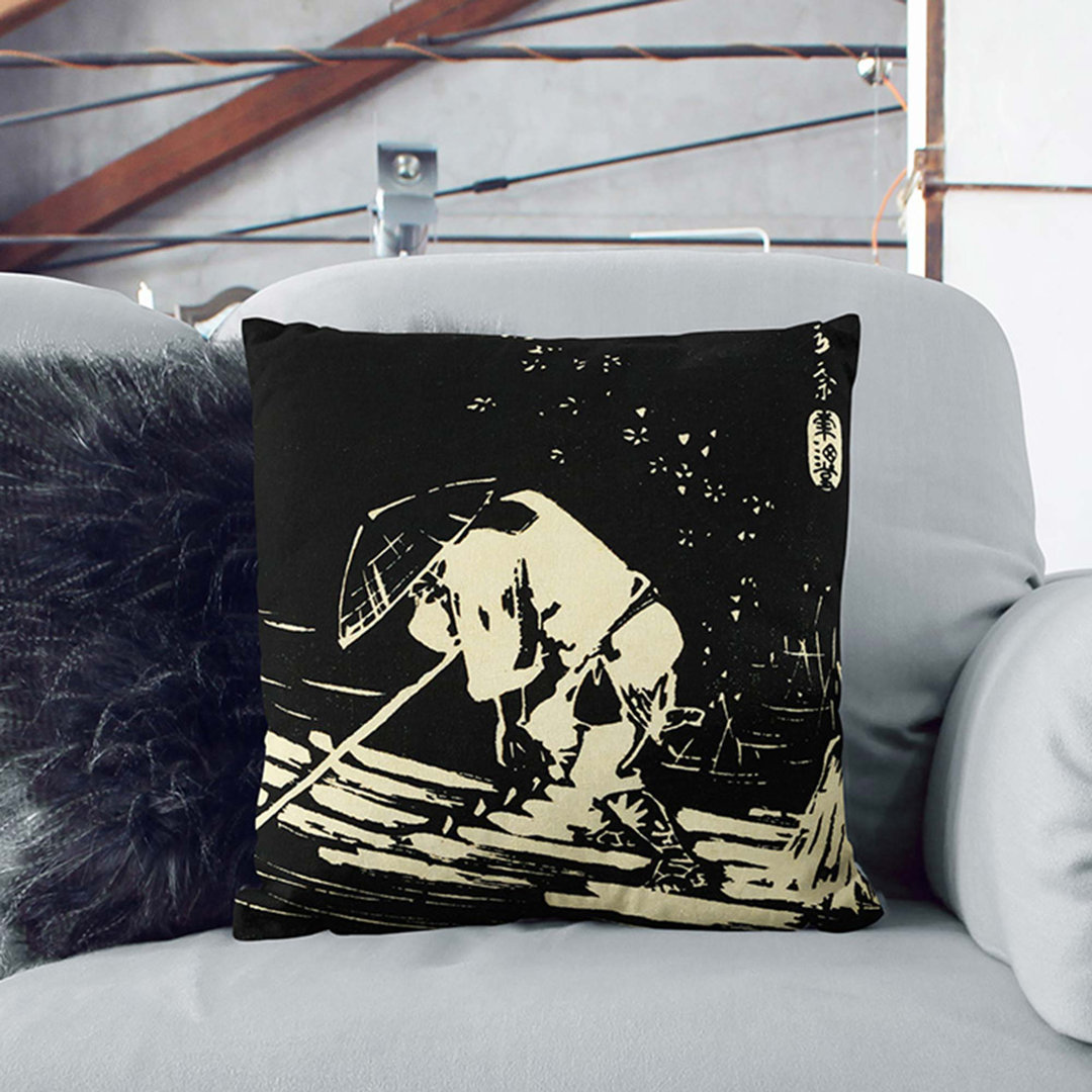 Hanaikada by Utagawa Hiroshige Cushion with Filling