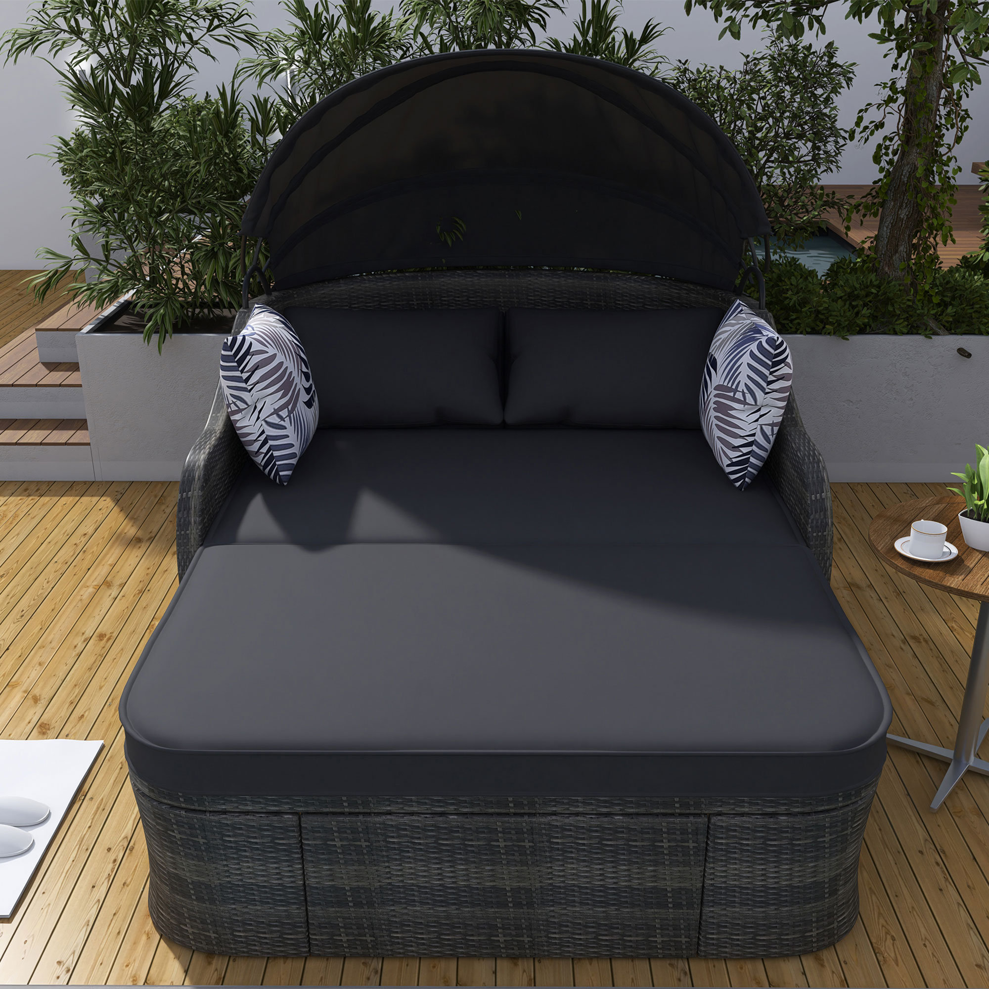 Red Barrel Studio® Amay 47.3'' Wicker Outdoor Patio Daybed Wayfair