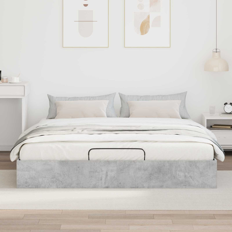 Bed, European Kingsize (160 x 200 cm), Concrete Grey
