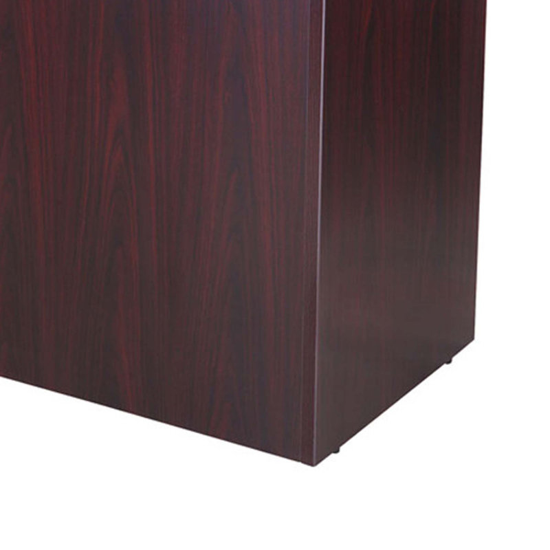Bureau de réception Jery, 48 pouces, panneau de modestie, mélamine rouge acajou, Rouge acajou, H 41,5 po x l 48 po x P 22 po