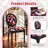 French Dining Chairs Set of 2,French Country Dining Chairs,Black Wood Legs,Classical Floral Motifs on Round Linen Back,for Kitchen, Floral Red-1700260143