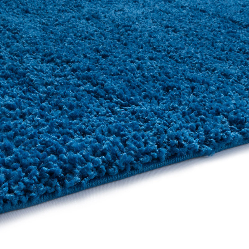 Dark Blue Luxe Shag Rectangular Area Rug 63"L x 47"W